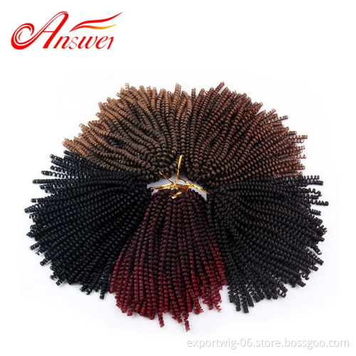 Wholesale 8 INCH Synthetic Crochet Hair Extensions Ombre Color Spring Twist Crochet Hair Jumbo Hair Braids